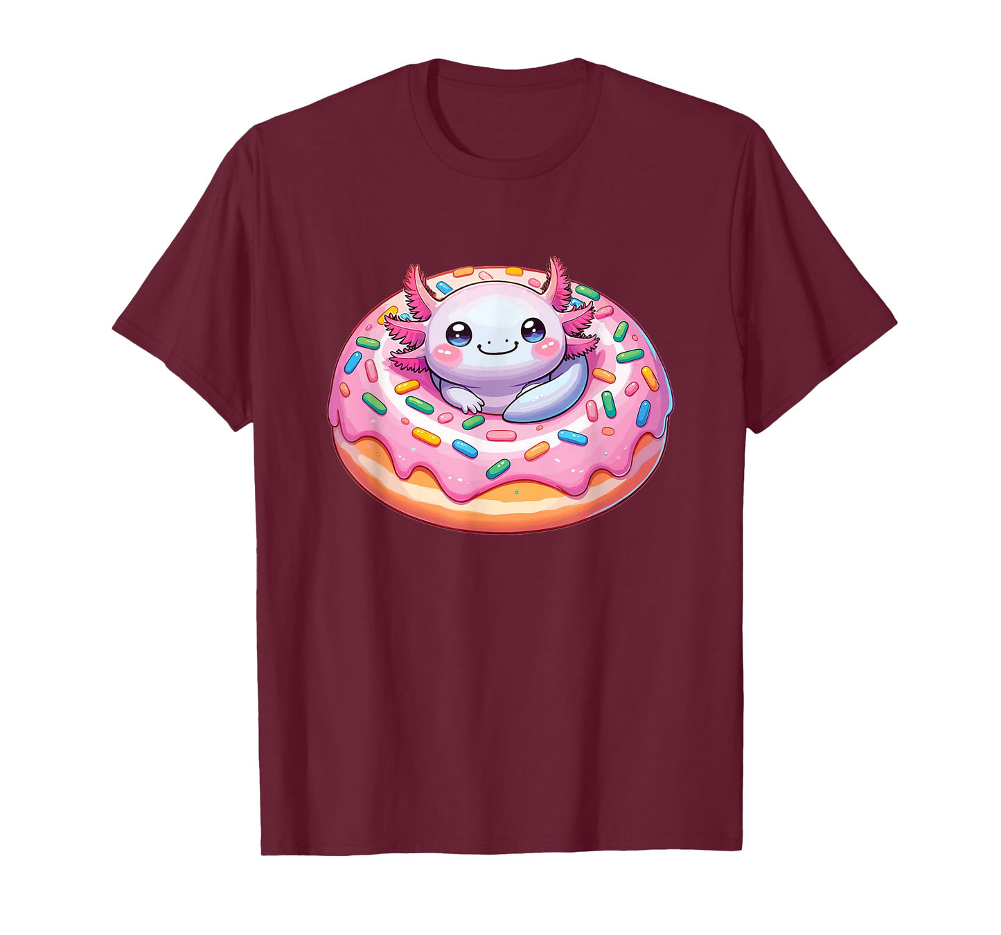 Axolotl In Sweet Donut Funny Axolotl Fast Food T-Shirt