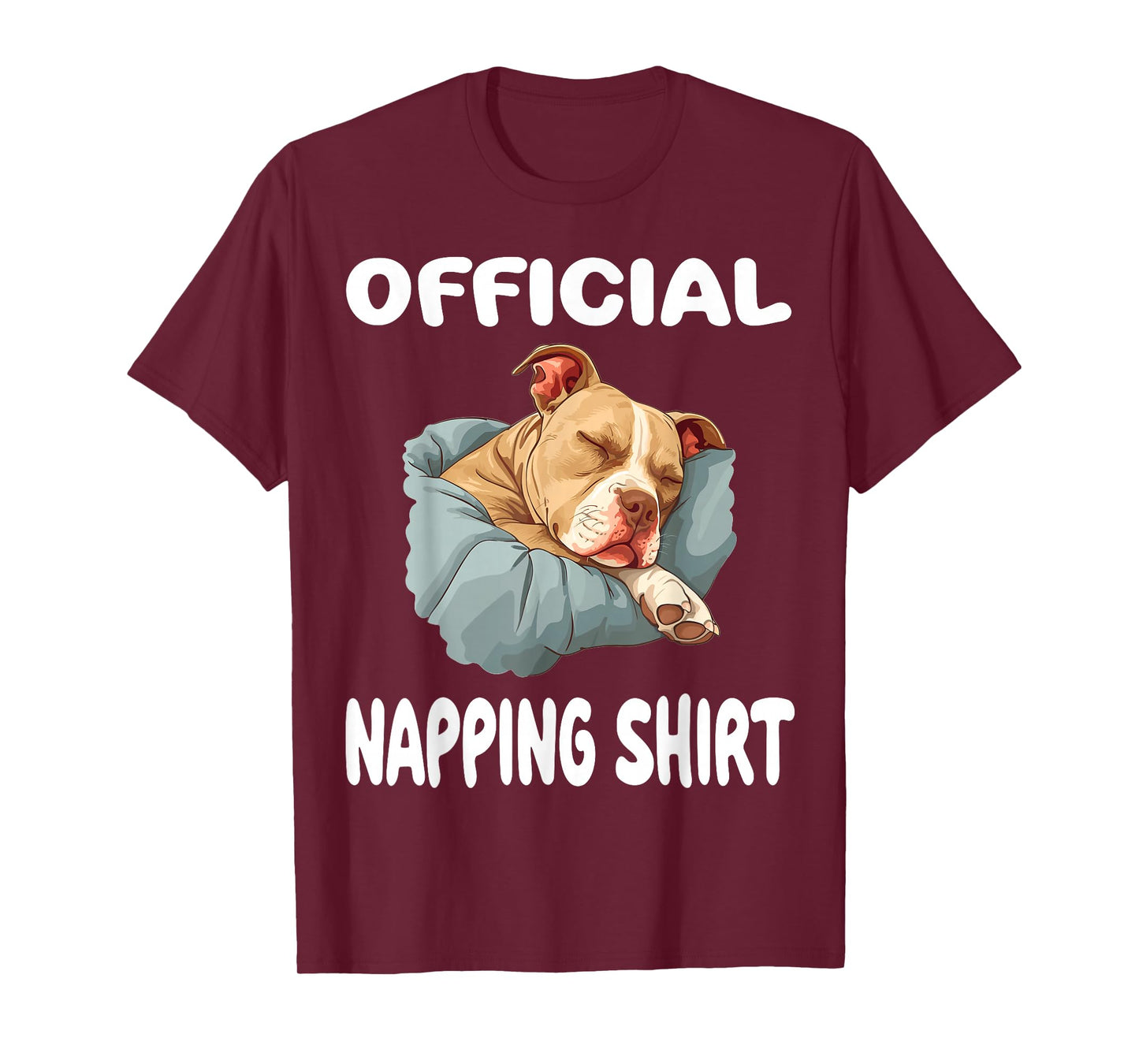 Pittie Pitbull Terrier Dog Pajama Nightgown Official Napping T-Shirt