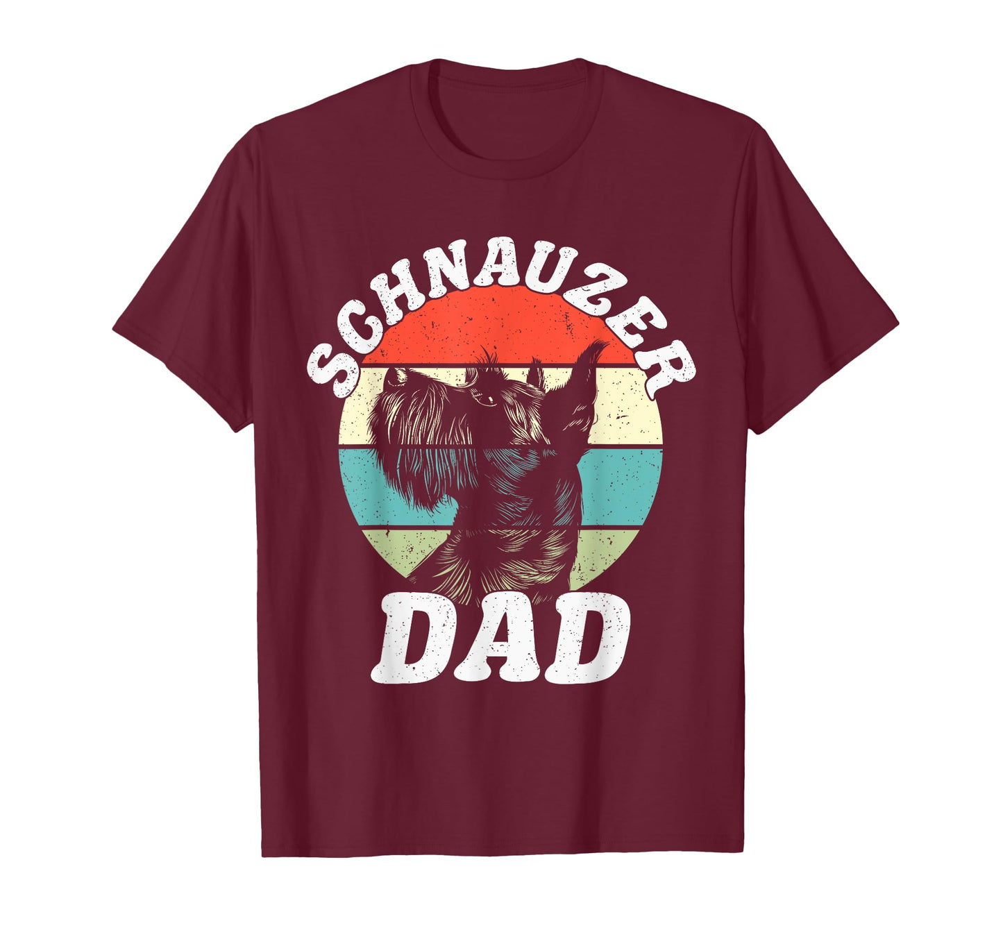 Schnauzer Dad Dog Funny Father's Day Vintage Pet Men Women Kids T-Shirt