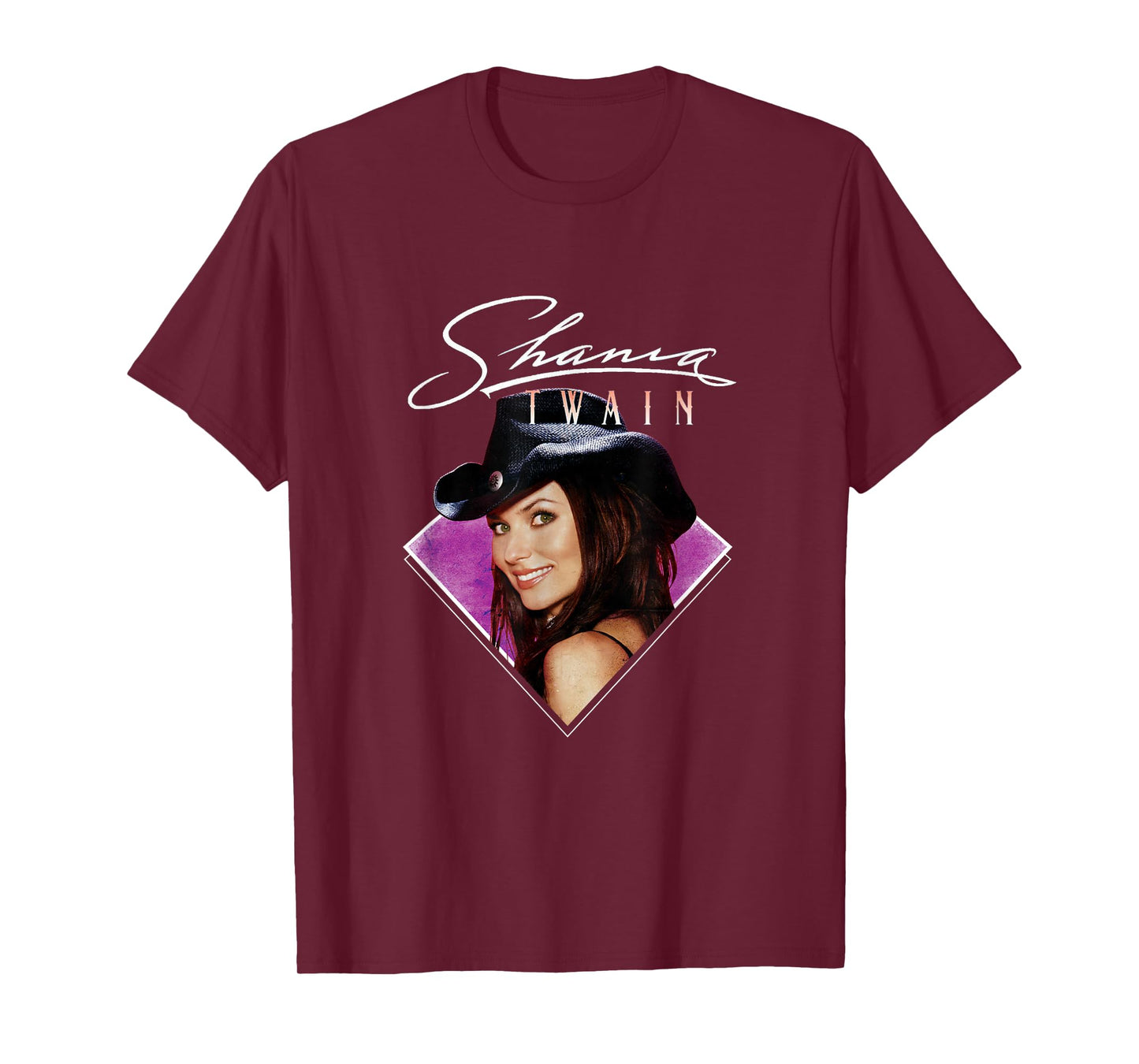 Official Shania Twain Purple Photo White Text T-Shirt