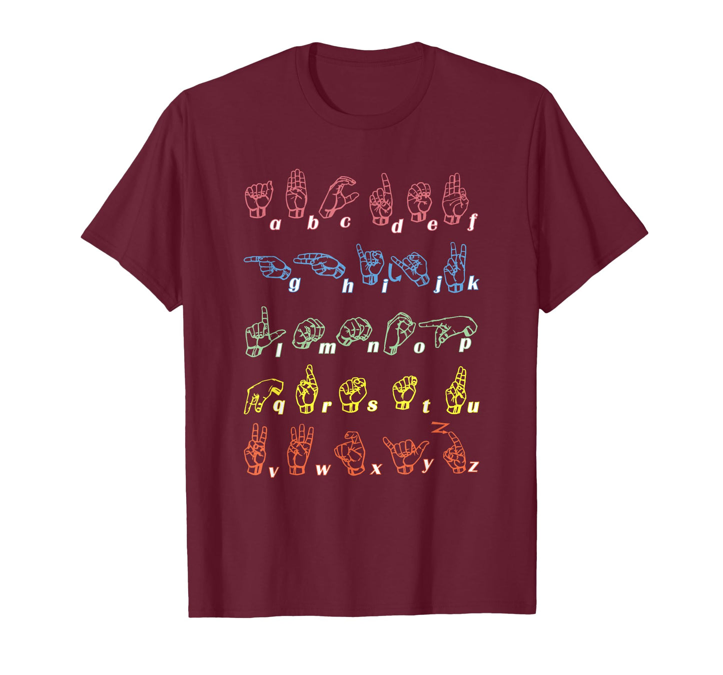 Sign Language T-Shirt ASL Teacher Hand Alphabet Learning Tee T-Shirt