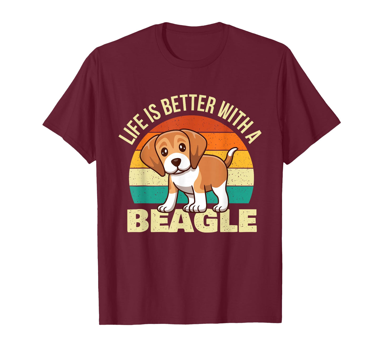 Life is Better with A Beagle - Retro Dog Lover Animal Lover T-Shirt for Men Women Girls Kids