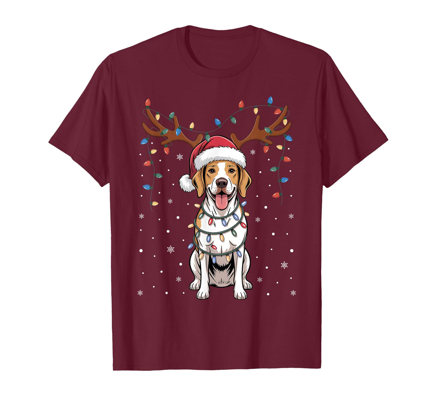 Christmas English Pointer Dog Santa Reindeer Xmas Pet Dogs T-Shirt