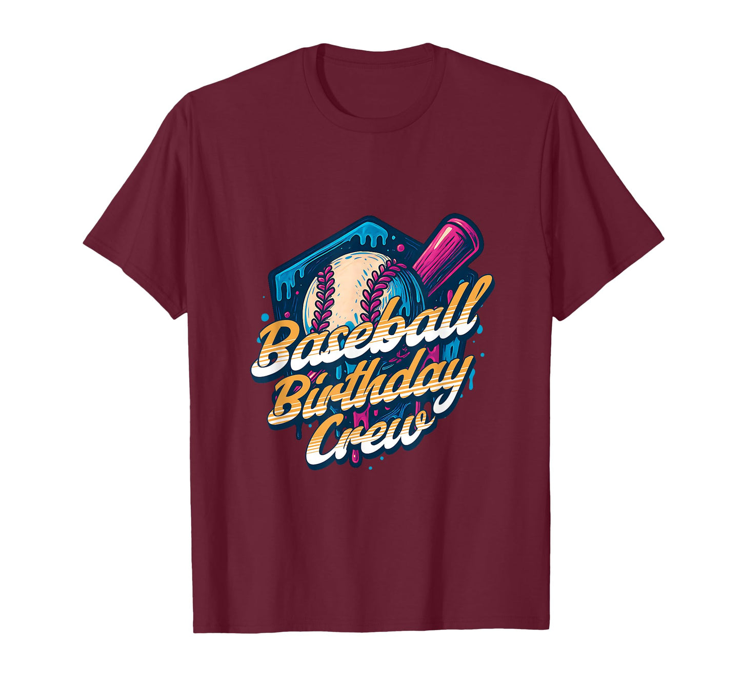 Baseball Birthday Crew Kids Baseball Drip Ice Cream Family T-Shirt