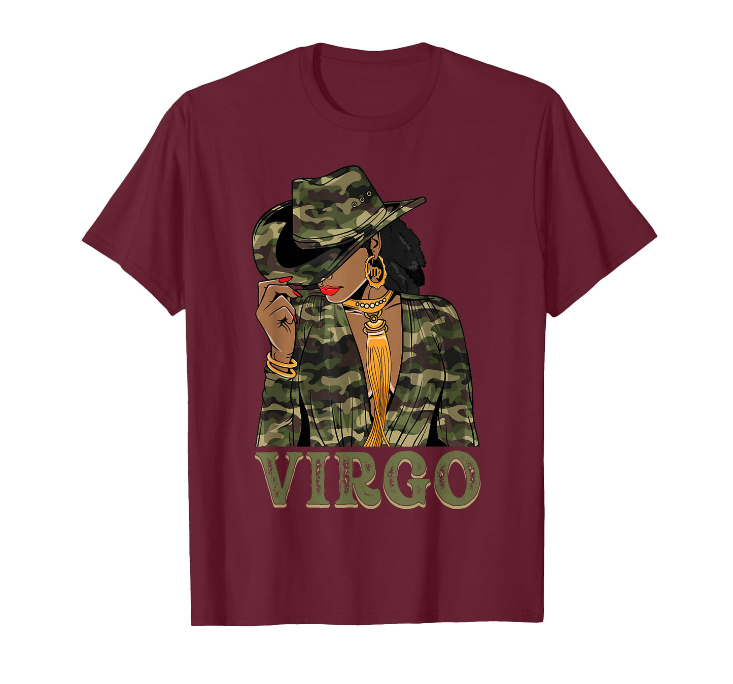 Virgo Western Black Cowgirl Camo Camoflauge Zodiac T-Shirt