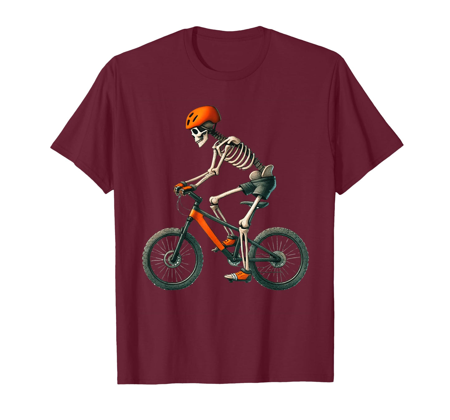 Skeleton Mountain Biking MTB Halloween Costume Men Boys T-Shirt
