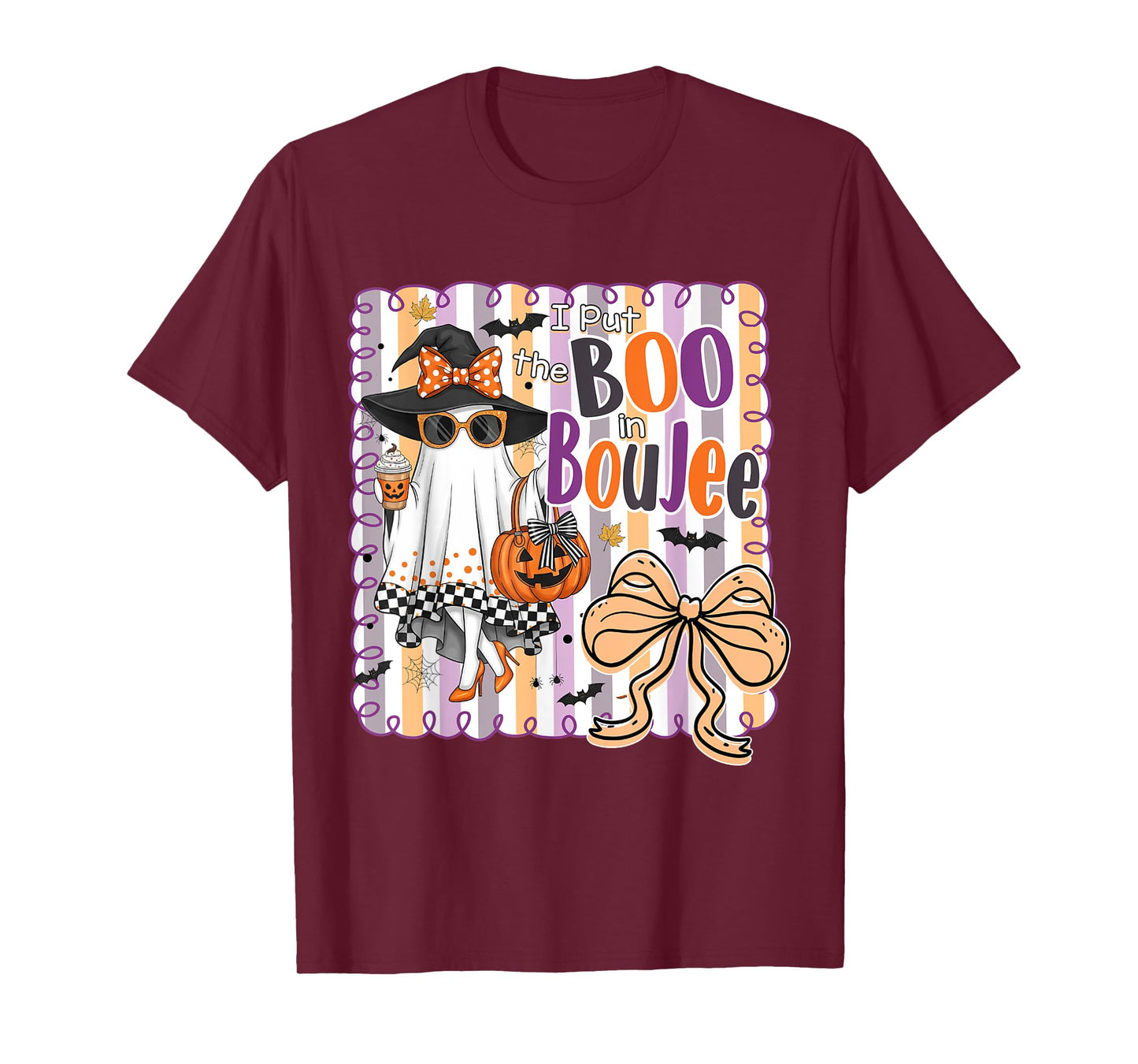 I Put The Boo In Boujee Coquette Spooky Ghost Halloween T-Shirt