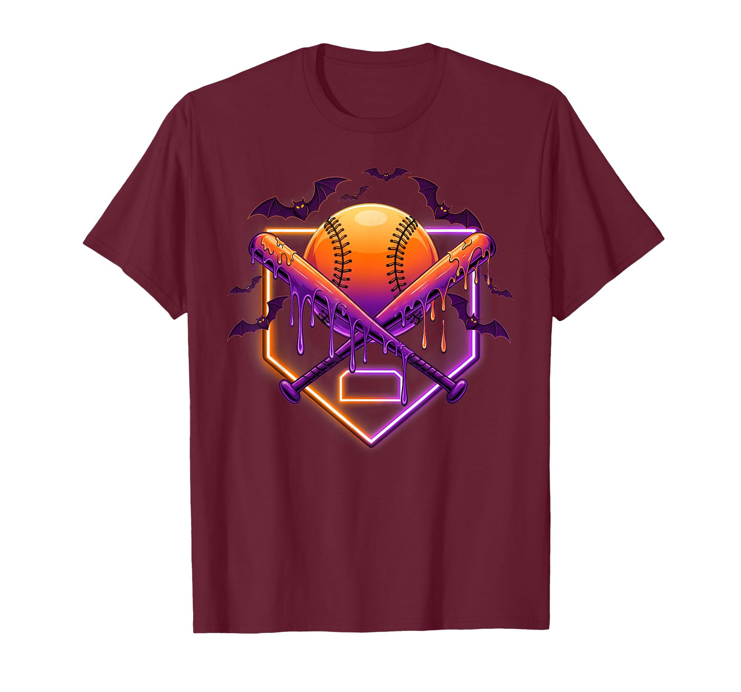 Baseball Home Plate Ice Cream Drip Halloween Men Boys Youth T-Shirt