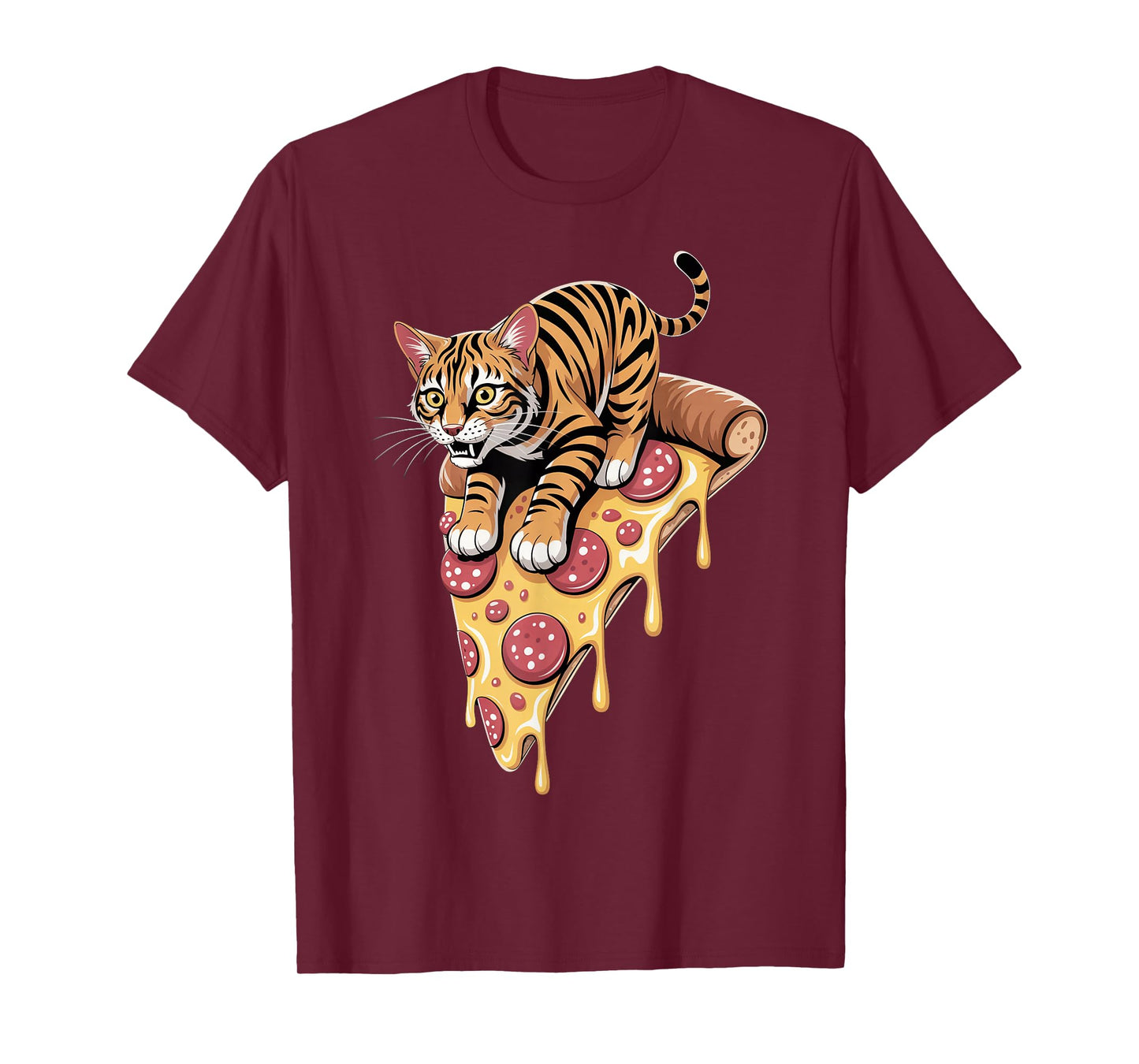 Funny Cat on Pizza T-Shirt