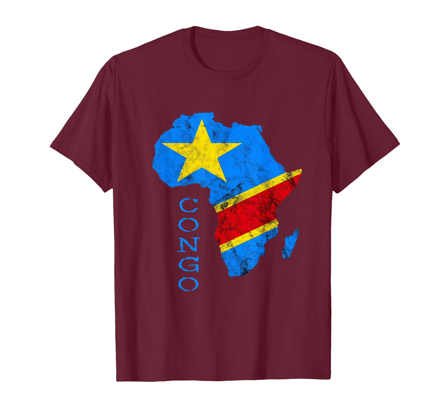 Congo Africa Map Congolese Flag African Roots DRC Pride T-Shirt