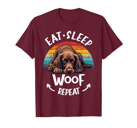 English Cocker Spaniel Dog Eat Sleep Repeat T-Shirt
