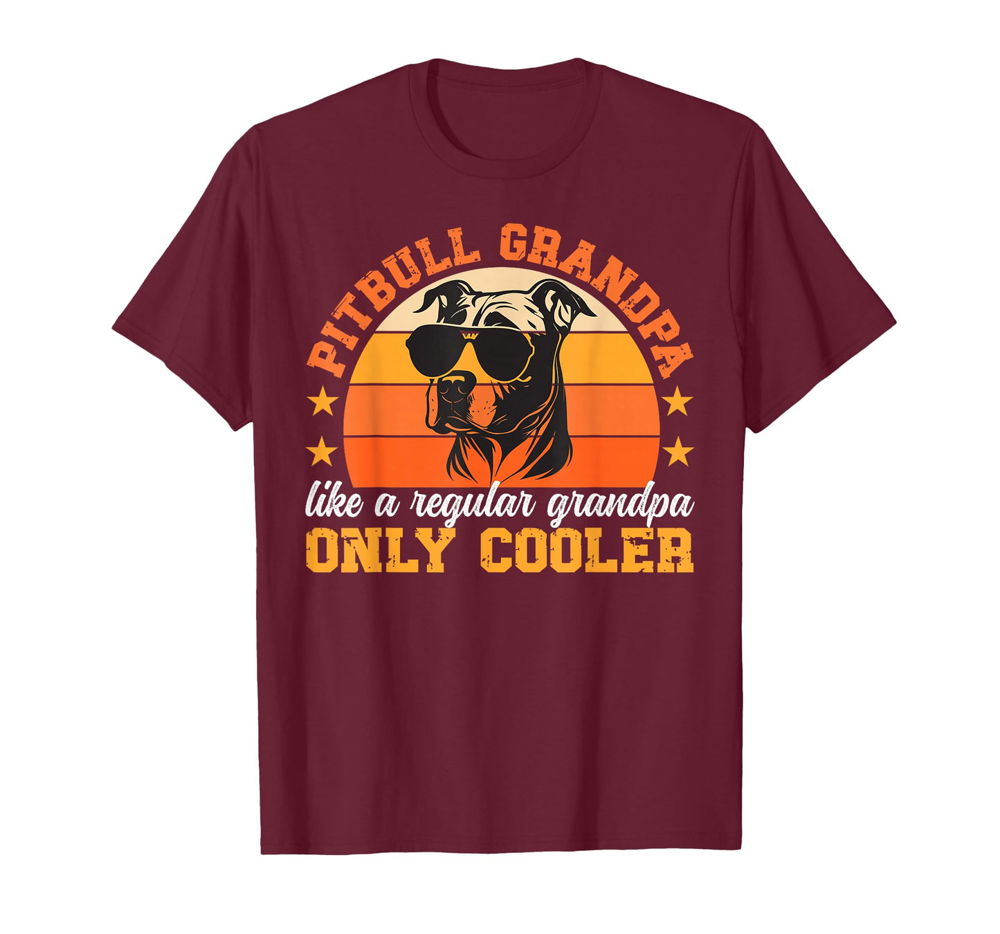 Cool Pitbull Grandpa Pitbull Grandfather Pittie Grandpa T-Shirt
