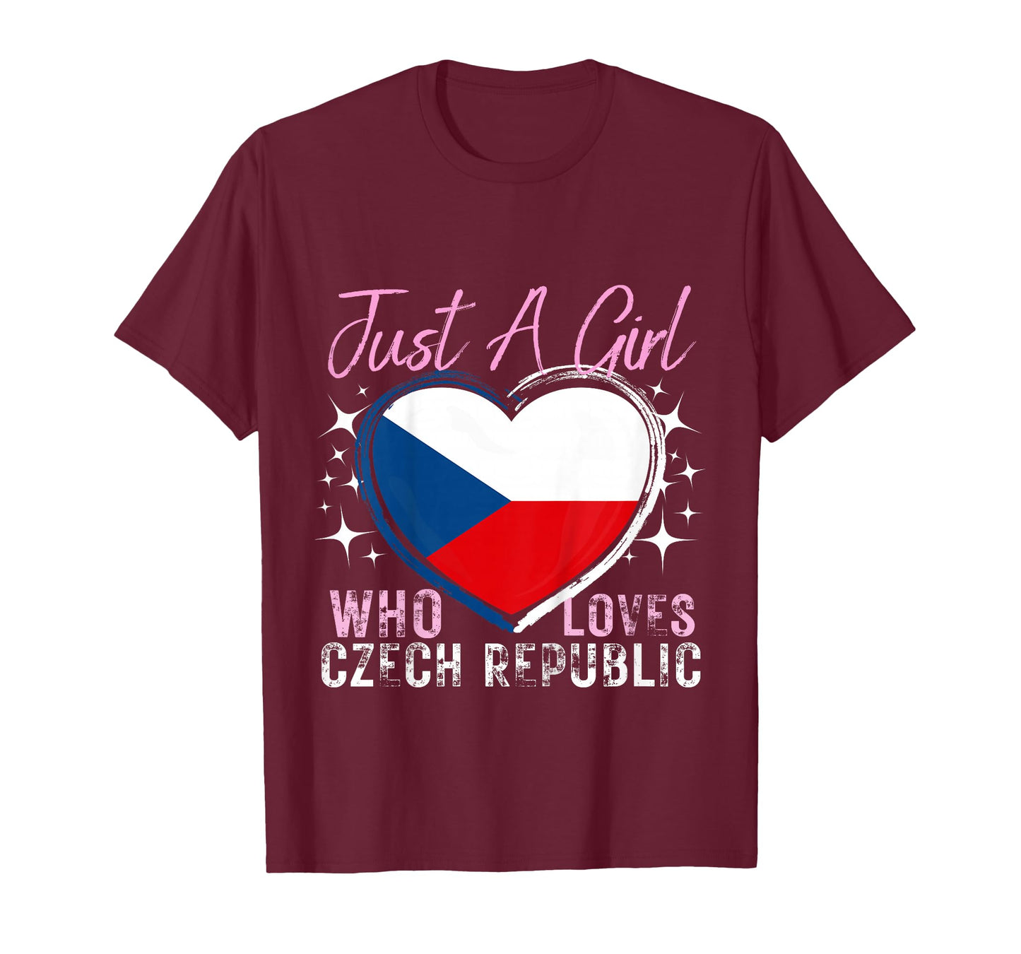Kids Just A Girl Who Loves Czech Republic Heart Flag for Girls T-Shirt