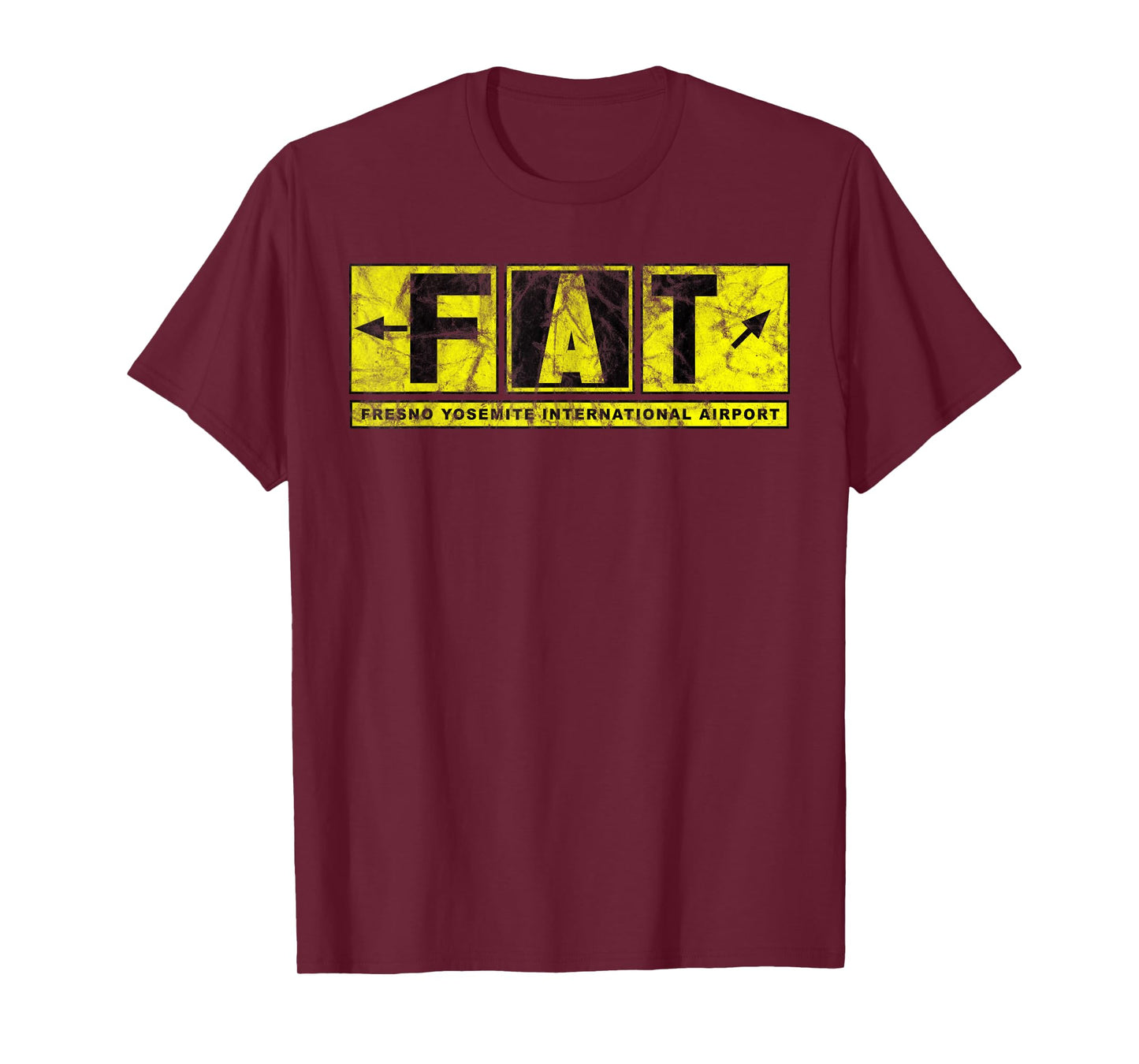 FAT Fresno Yosemite Int'l Airport Taxiway Sign Pilot Vintage T-Shirt