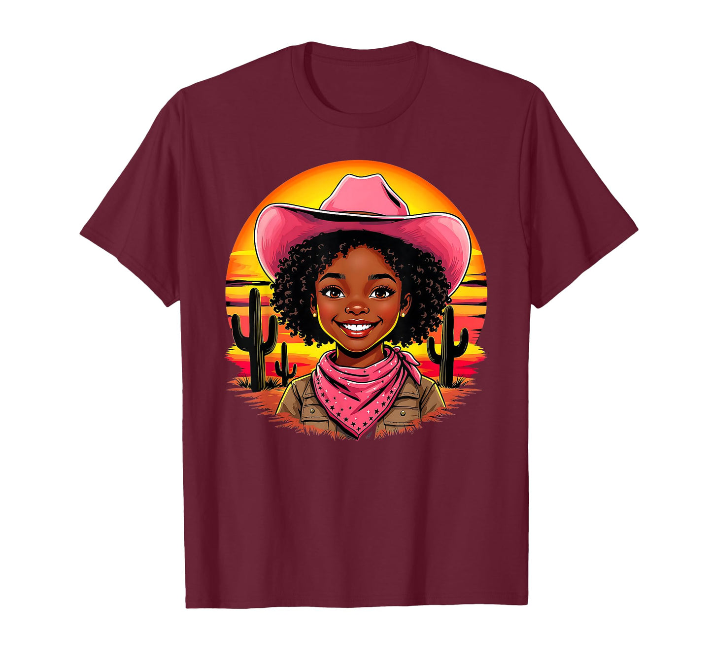 African American Black Cowgirl Girls Western Rodeo Melanin T-Shirt