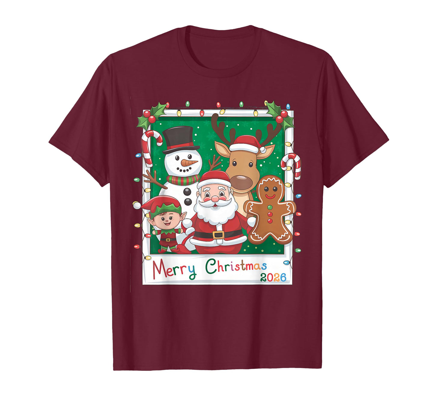 Merry Christmas Santa, Elf, Reindeer, Snowman, Gingerbread T-Shirt