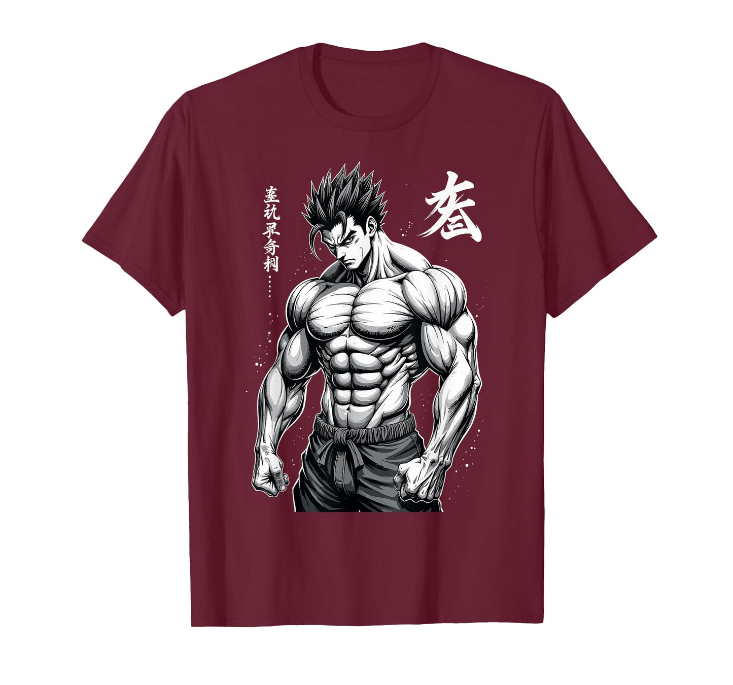 Powerlifter Japanese Anime Style Muscle Bodybuilder Gym T-Shirt