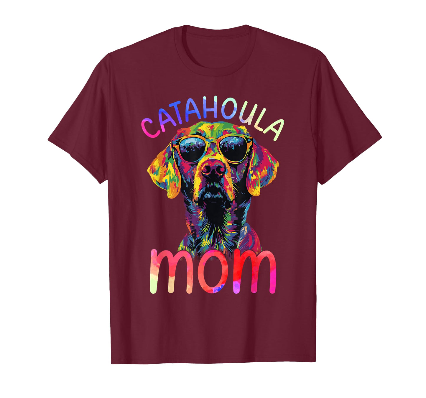 Catahoula Mom Colorful Pop Art Womens Catahoula Leopard Dog T-Shirt
