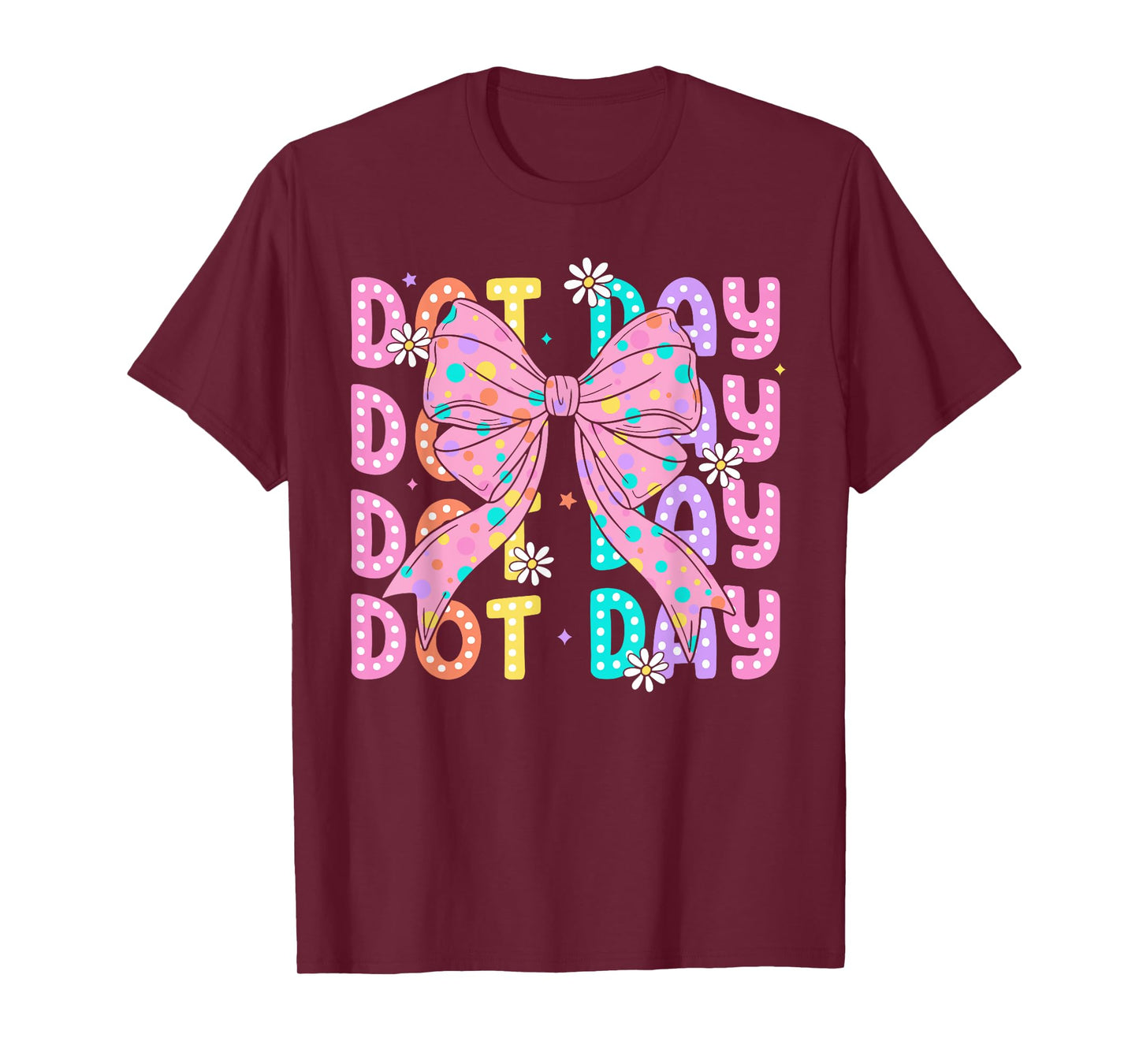 Happy Dot Day 2025 Coquette Bow Teachers Kids Boys Girls T-Shirt
