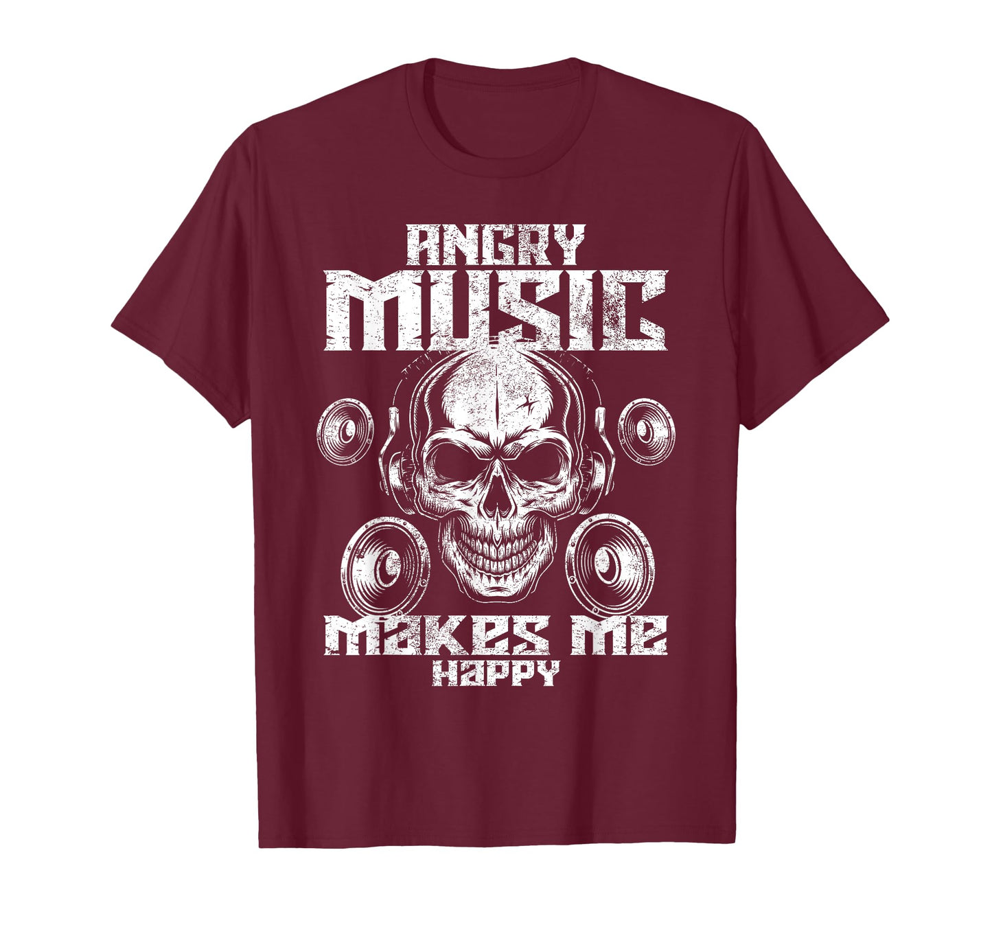 Angry Music Makes Me Happy Funny Rock Metal T-Shirt