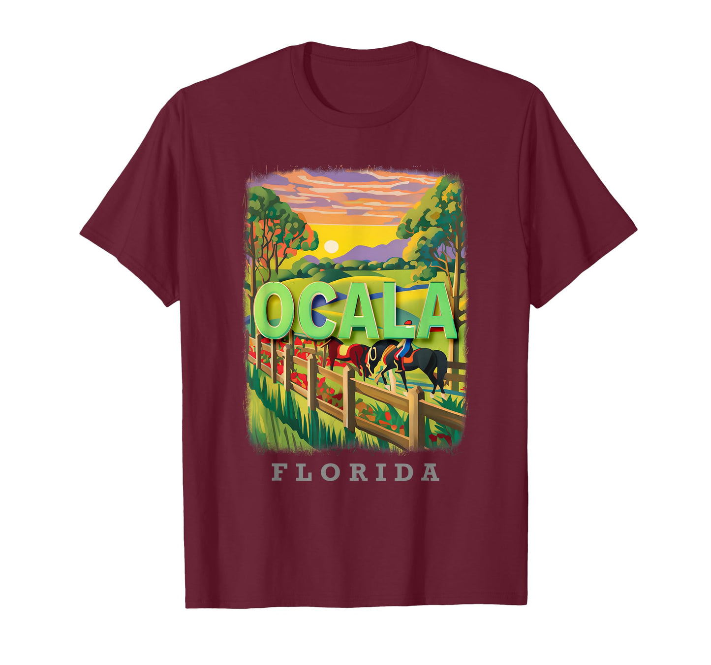 Ocala Florida FL Horse Country Bliss SD634 T-Shirt