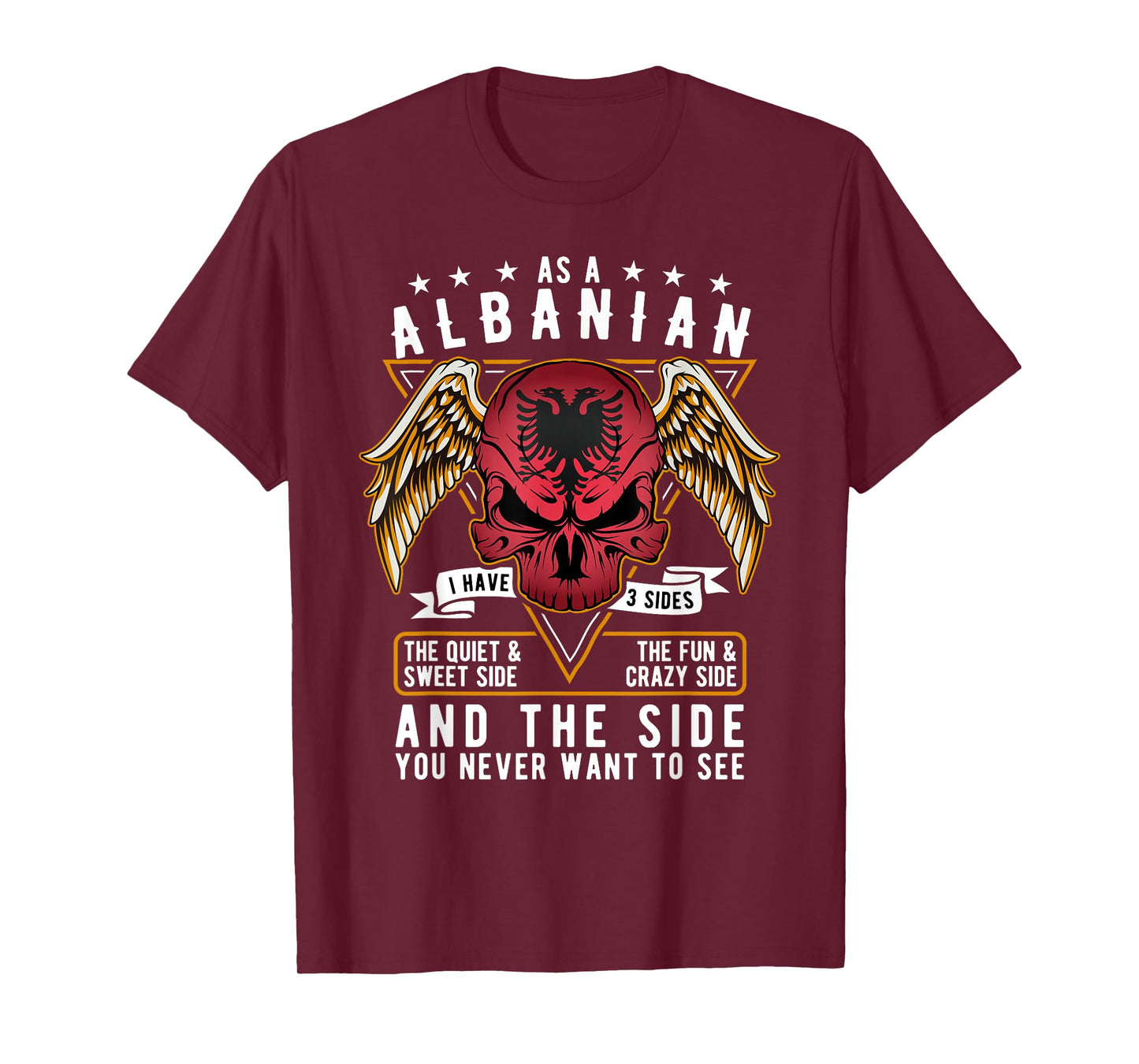 Albanian Shirt Albania Flag Skull Albanian Roots Heritage T-Shirt
