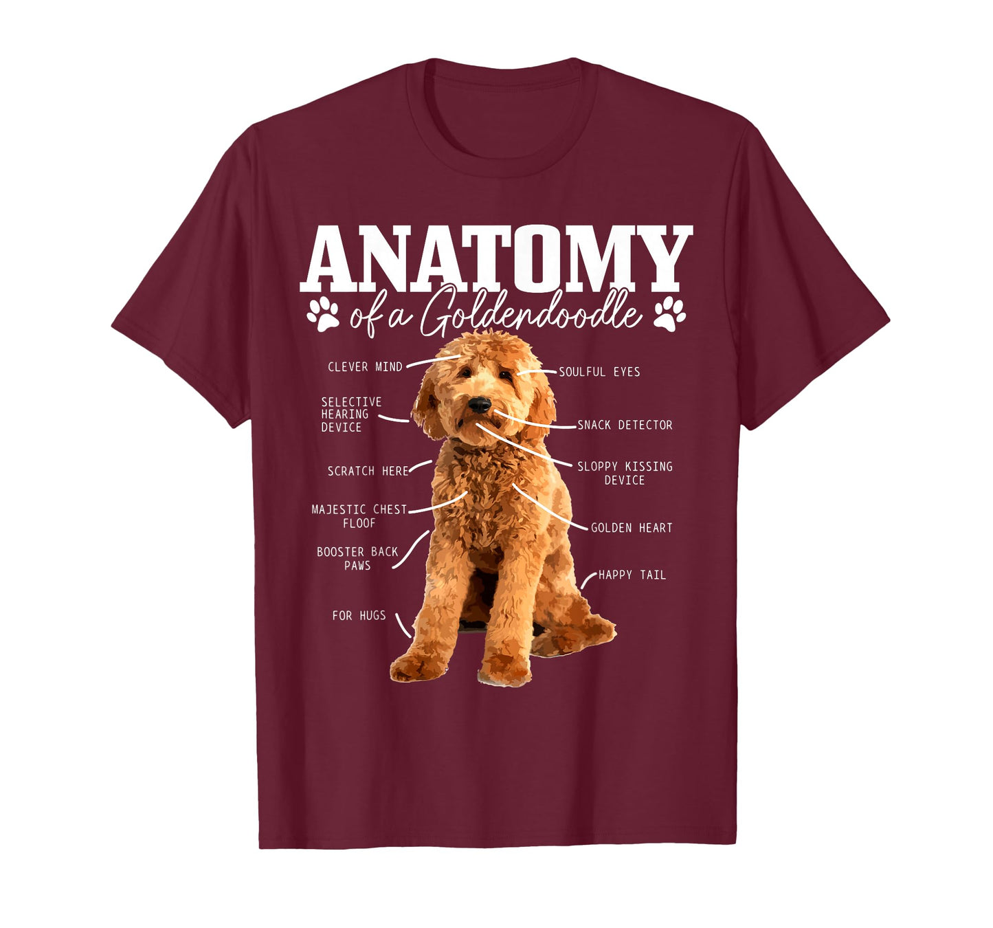 Anatomy of A Goldendoodle Funny Cute Dog Doodle Mom Dad T-Shirt