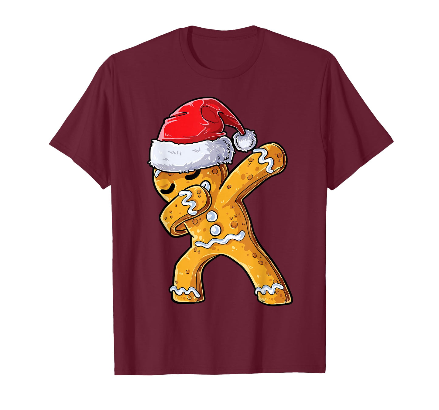 Dabbing Gingerbread Santa Christmas Boys Men Xmas Cookie T-Shirt