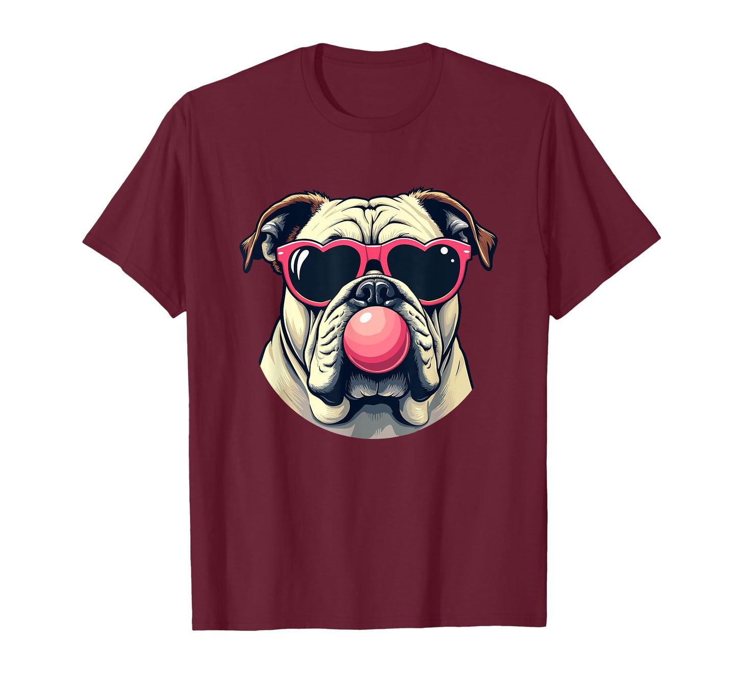 Bulldogs Preppy Mascot Bulldogs Blowing Bubble Girly Mama T-Shirt