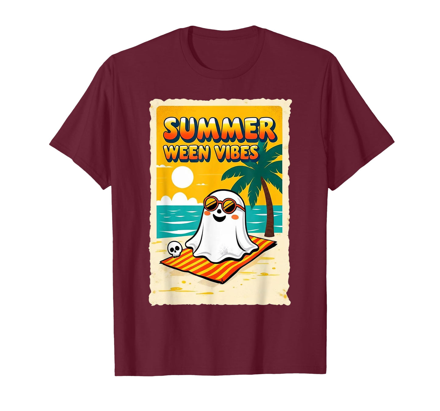 Summer Ween Vibes Ghost Beach Fun Halloween TeeSummer Ween T-Shirt