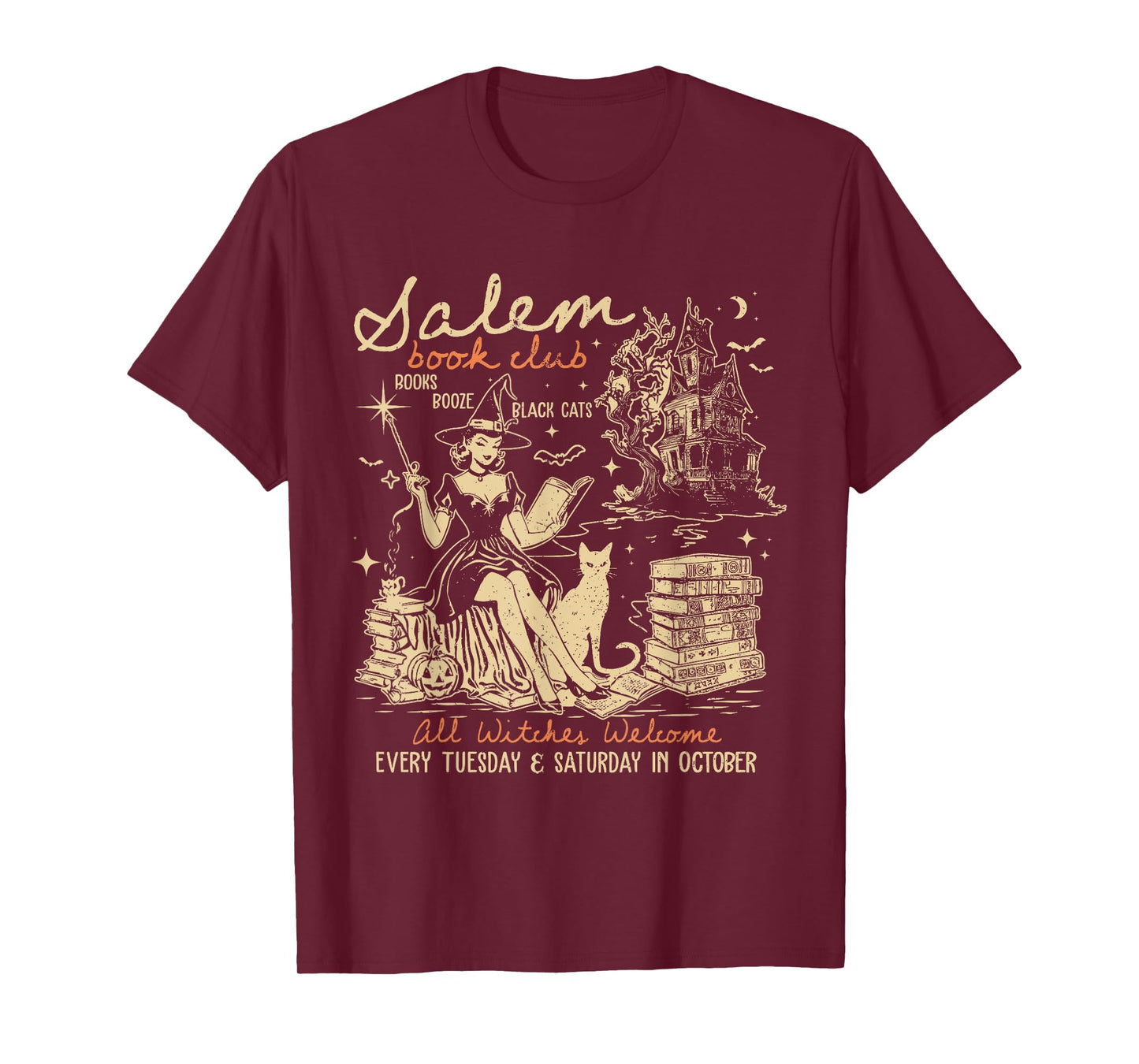 Funny Salem Book Club Bookish Witch Spicy Book Halloween T-Shirt