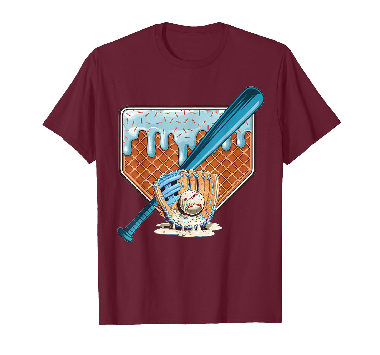 Baseball Home Plate Drip With Sprinkles Drip T-Shirt