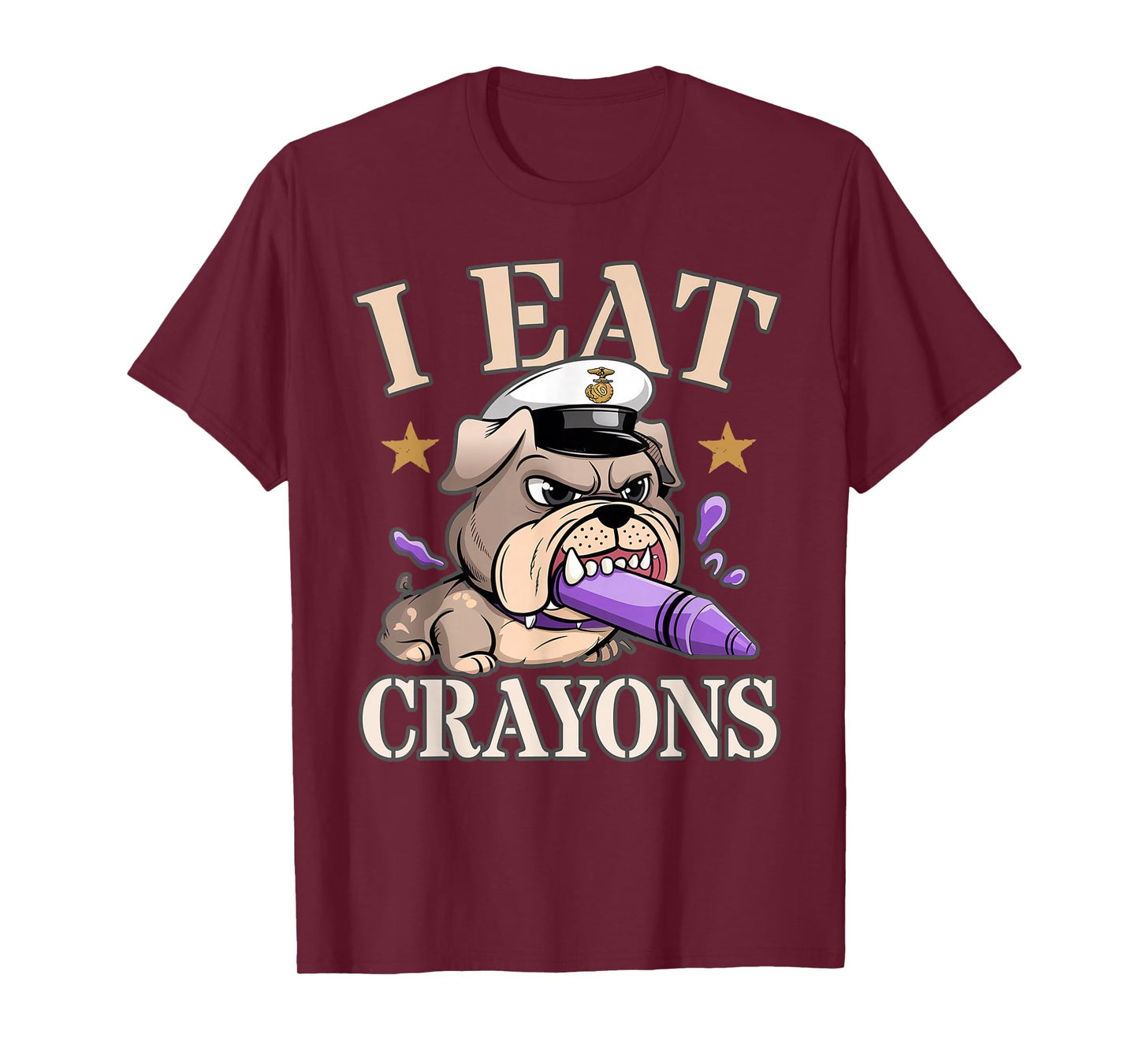 Sarcastic I EAT CRAYONS Veterans Crew Military Soldier Gag T-Shirt