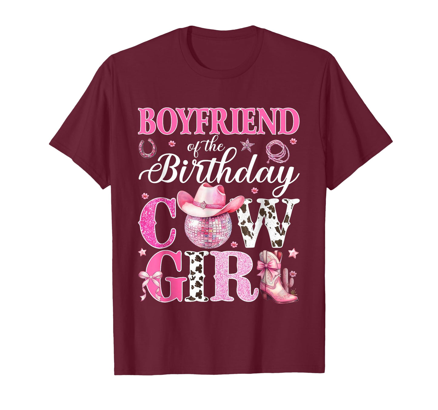 Boyfriend Of The Birthday Cowgirl Rodeo Party Bday Girl T-Shirt