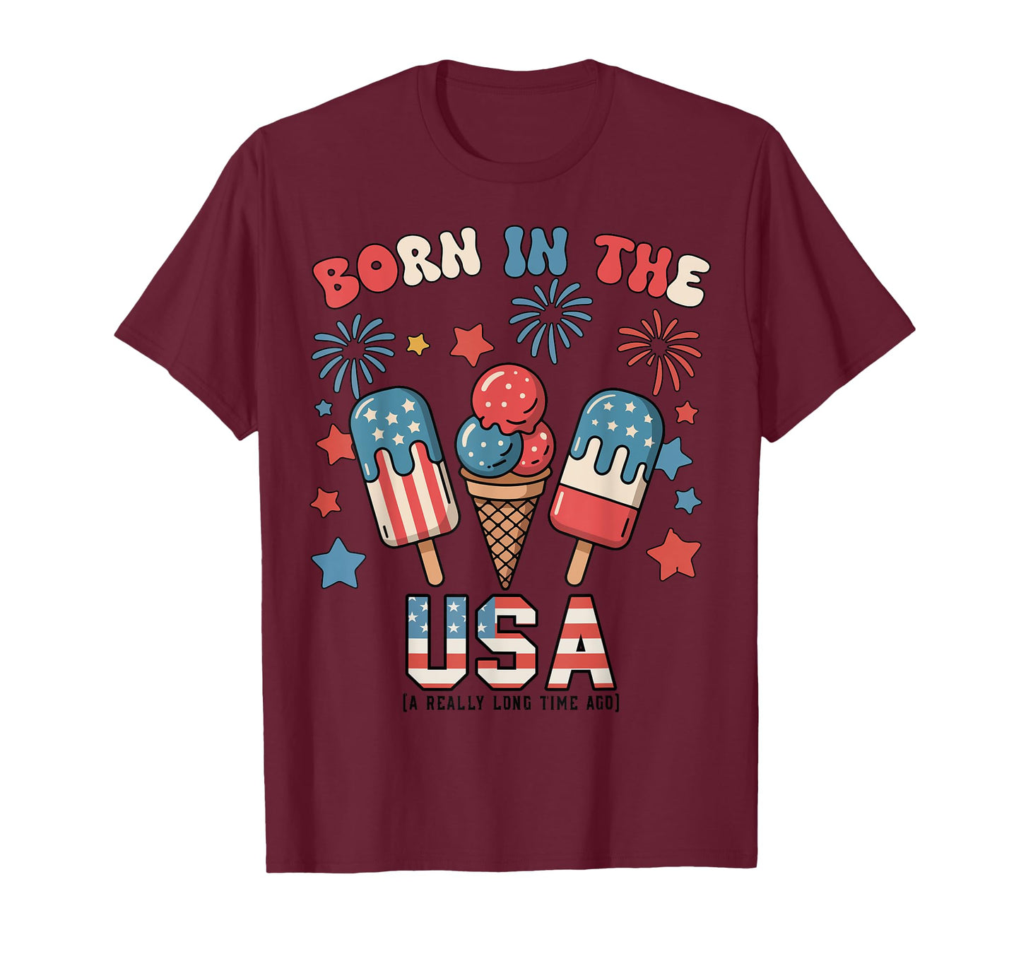 Born In The USA Popsicle 4th July Boy Girl Toddler Patriotic T-Shirt