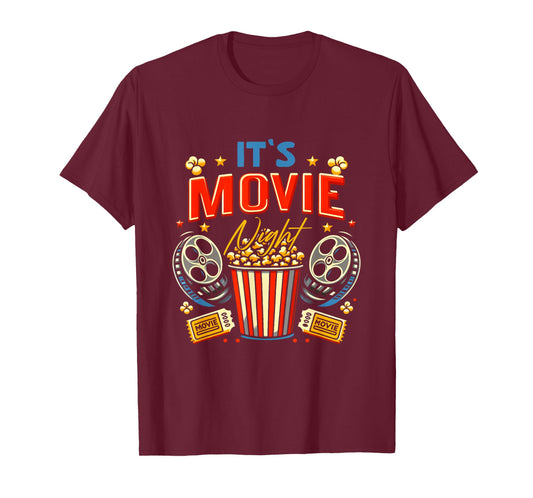 Family It Movie Night For Movie Lover Popcorn Cinema T-Shirt