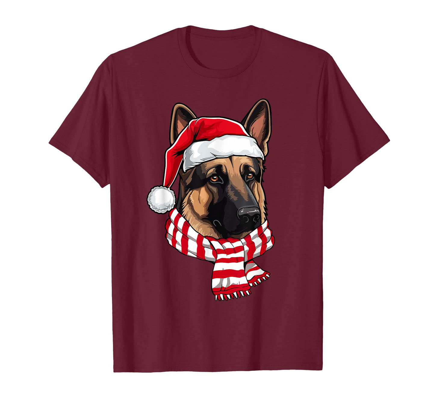 Santa German Shepherd Christmas Dog Lover Men Women Kids T-Shirt