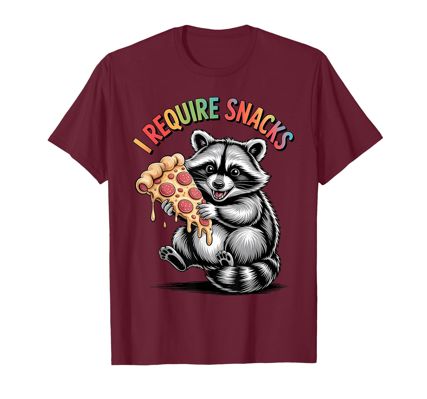 I Require Snacks Raccoon Shirt Funny Christmas Men Women T-Shirt