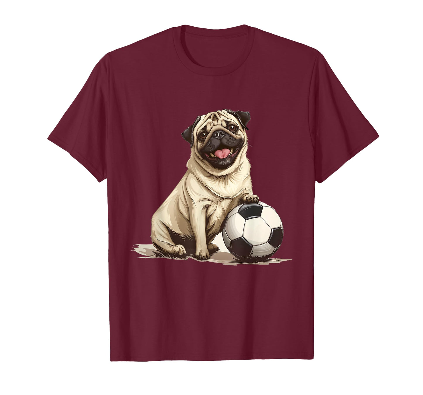 Pug Soccer Ball Sports Team Animal Dog T-Shirt for Men Women Girls Kids