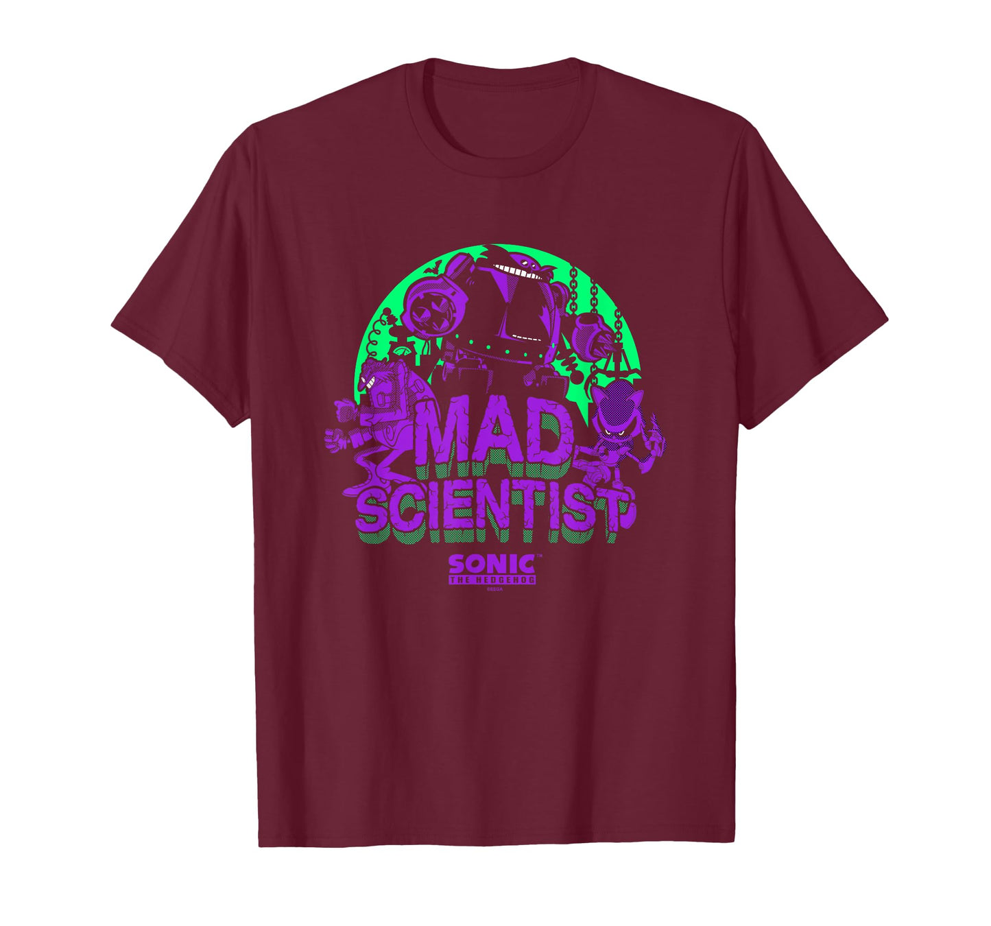 Sonic The Hedgehog Halloween Mad Scientist Eggman Retro Neon T-Shirt