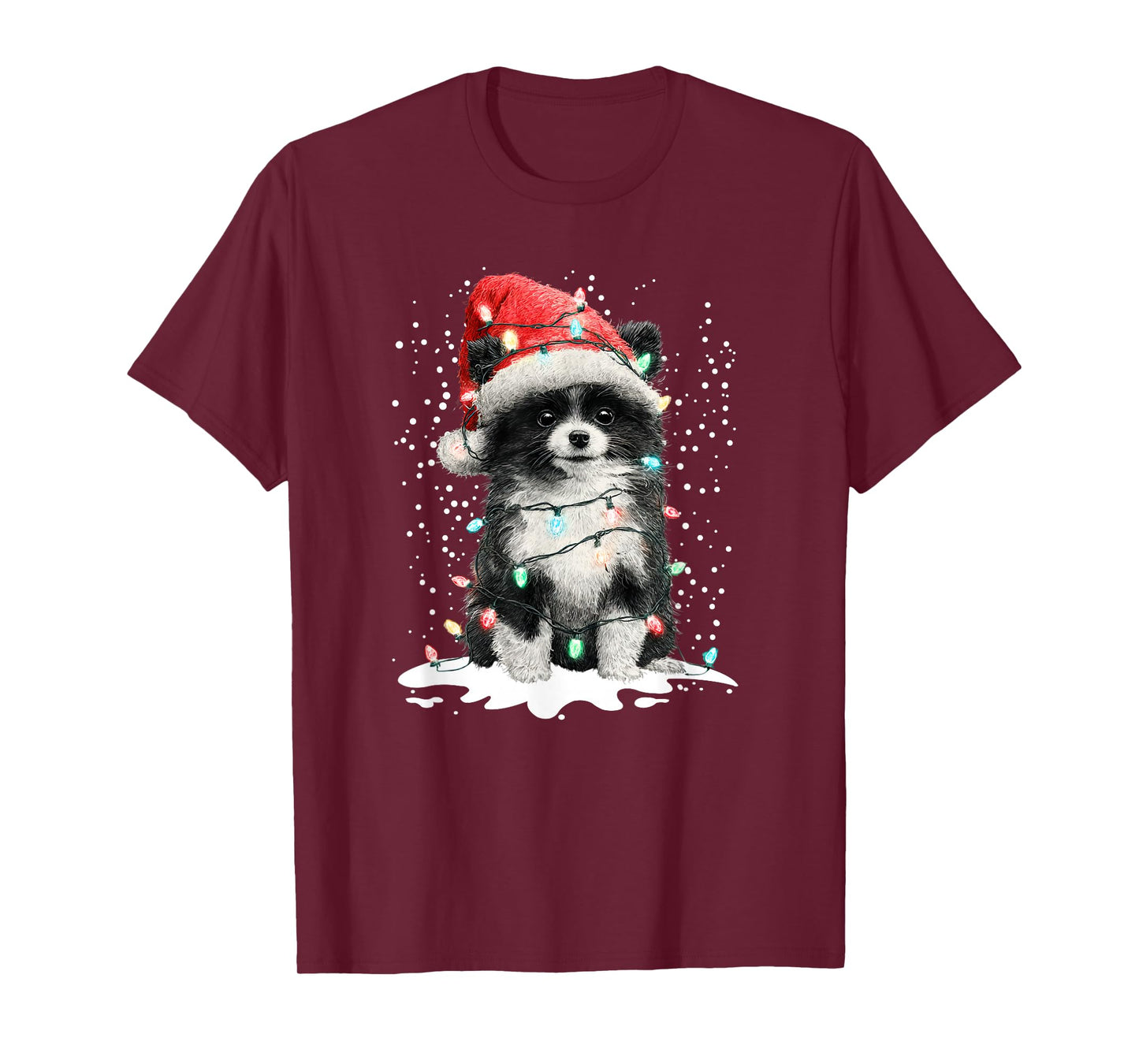 Dog Xmas Men Women Favorite Pomeranian Christmas T-Shirt