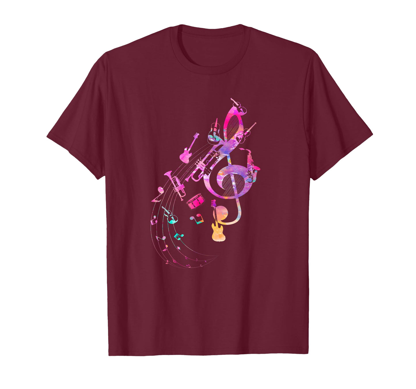 Musical Instrument Music Notes Musician Treble Clef T-Shirt