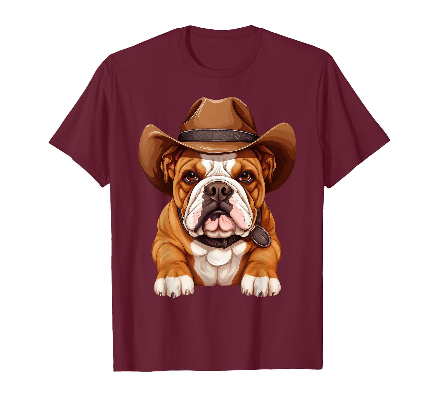 English Bulldog in Cowboy Hat Bulldog Lovers T-Shirt