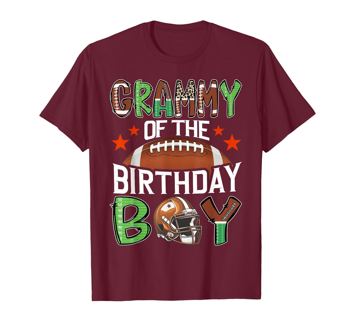 Grammy Of The Birthday Boy Game Day Football T-Shirt