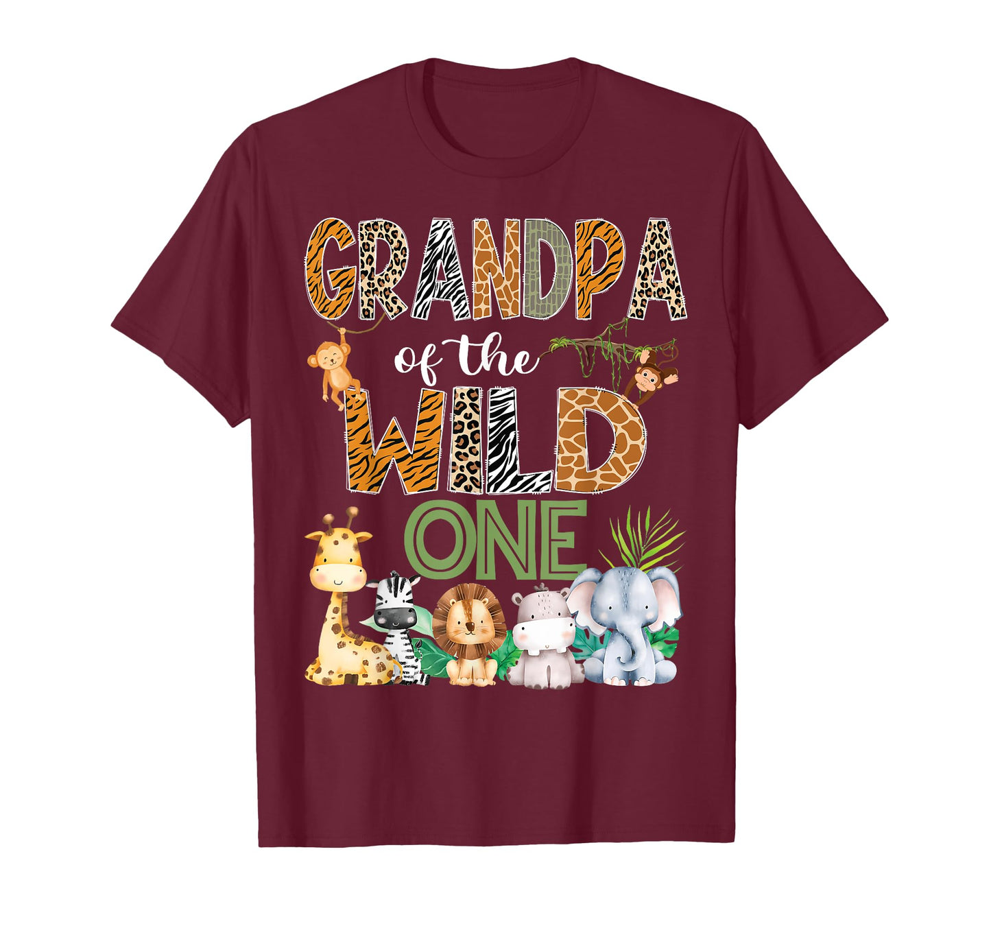 Grandpa Of The Wild One 1St Birthday Safari Zoo Jungle T-Shirt