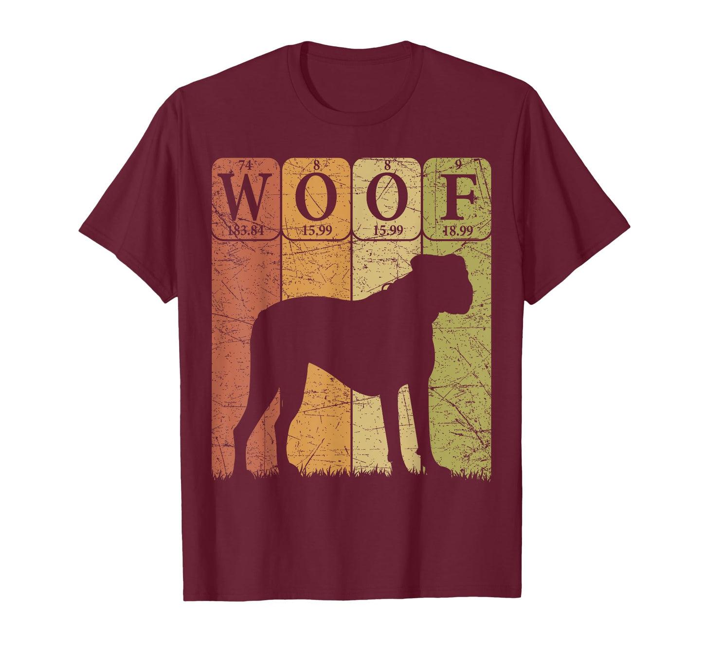 Boxer Dog Periodic Table Elements Dog Lover Woof T-Shirt