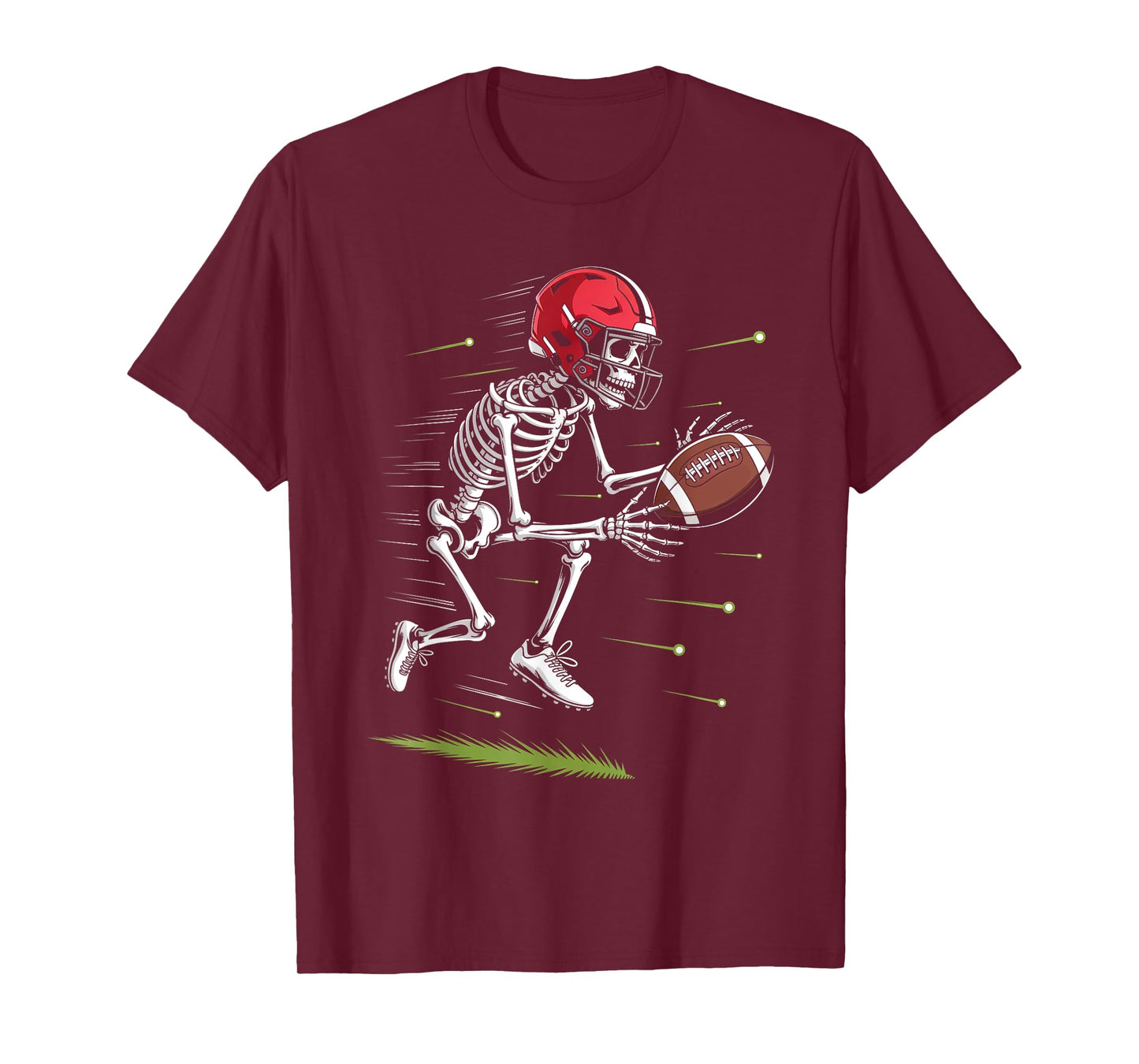 Skeleton Football Halloween Costume Funny Men Boys Kids Tee T-Shirt