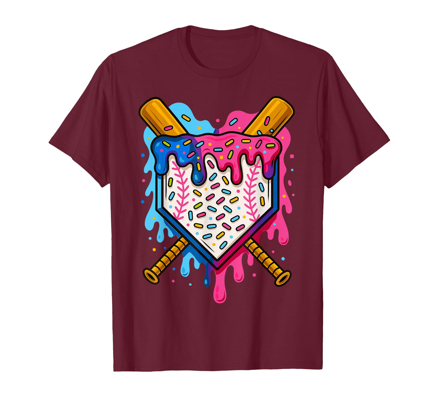 Baseball Boys Ice Cream Drip Baseball T-Shirt