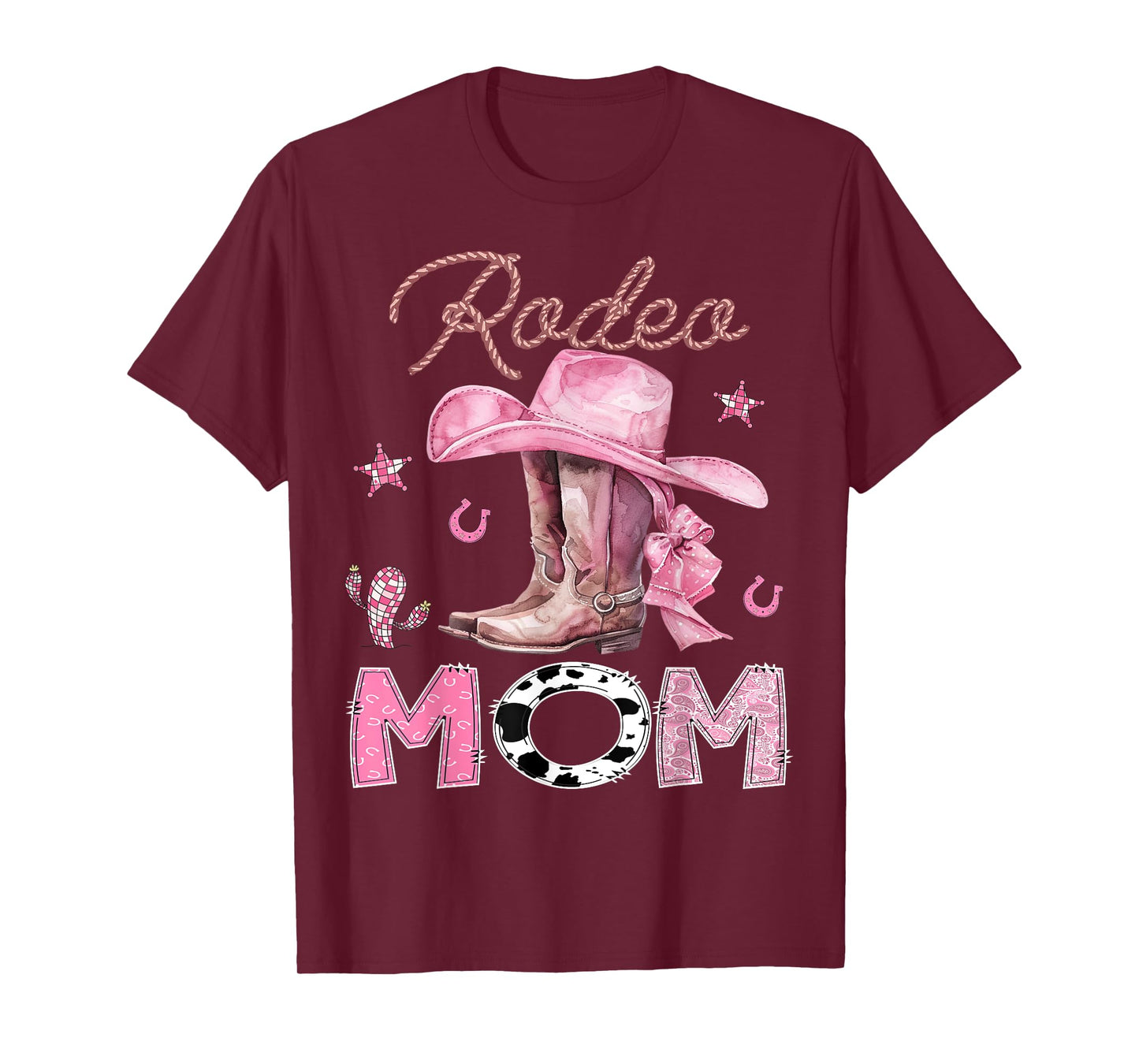 Rodeo Mom Pink Boots Coquette CowGirl Birthday Party T-Shirt