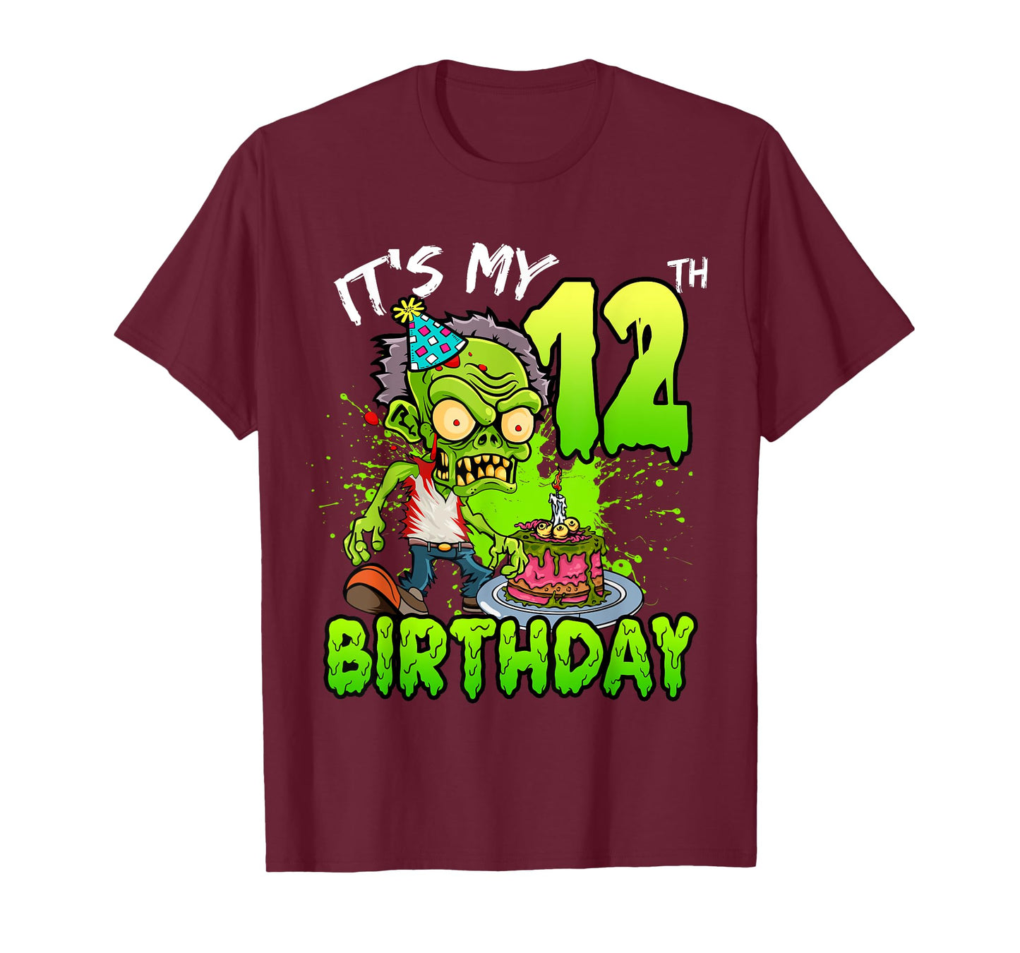 It's My 12th Birthday Zombie Lover 12 Year Old Boys Girls T-Shirt